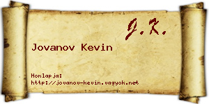Jovanov Kevin névjegykártya