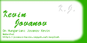 kevin jovanov business card